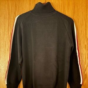 Men's Navy Sweater with Red and White Stripes